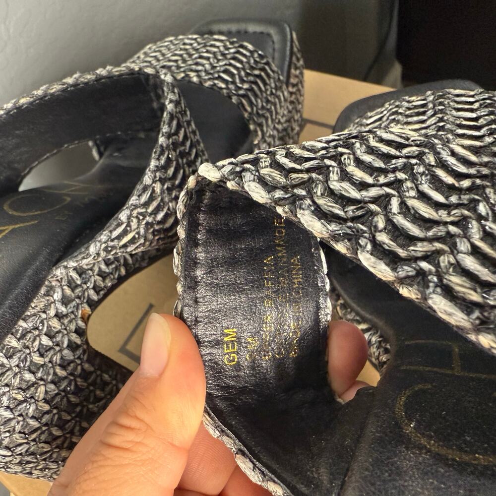 Beach by Matisse Ocean Ave Gem Woven Platform Block Heel Sandals Black Size 9 - Picture 4 of 7